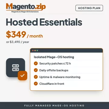 Hosted Essentials managed Mage-OS hosting plan